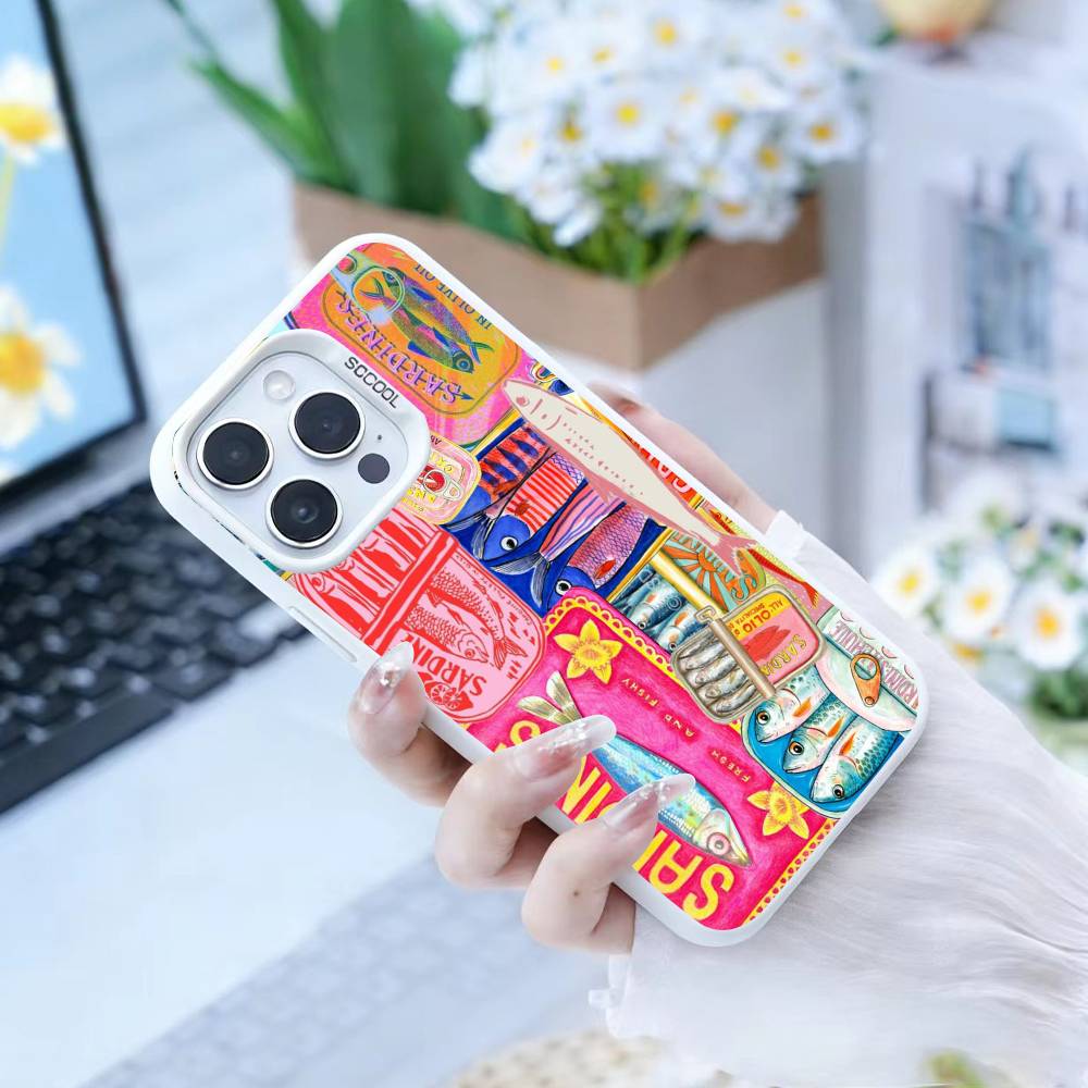 Collage  Phone Case For IPhone 16 17 15 14 12 13 Pro Max white Color Shockproof Cover