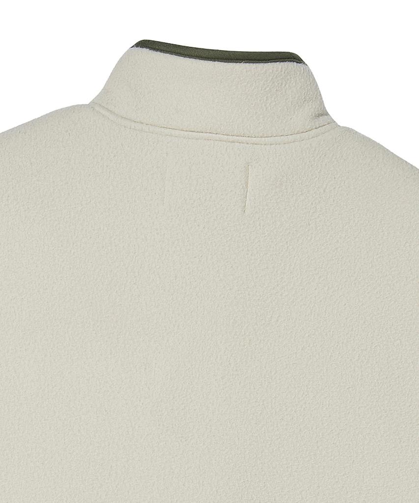 Beyond Closet [Collection Line] Retro Pop Detail Half Zip-Up Vest Ivory