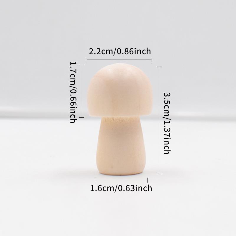 2PCS Unfinished Wooden Mushroom Natural Wood Mushrooms for DIY Crafts and Arts Paint Color Ornaments for Home Decorations