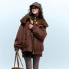 Sancai Reversible Faux Fur Hooded Coat