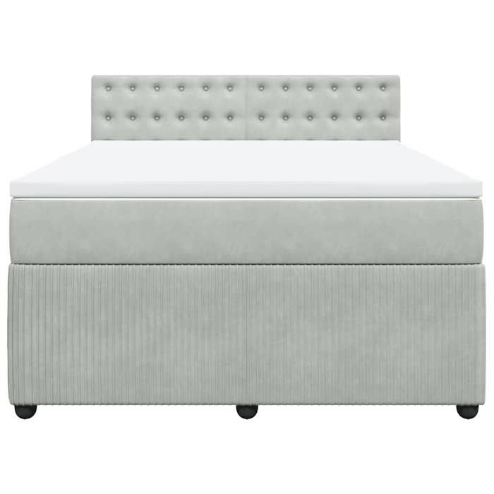 Maison Exclusive - Sommier à lattes de lit et matelas Gris clair 160x200cm Velours