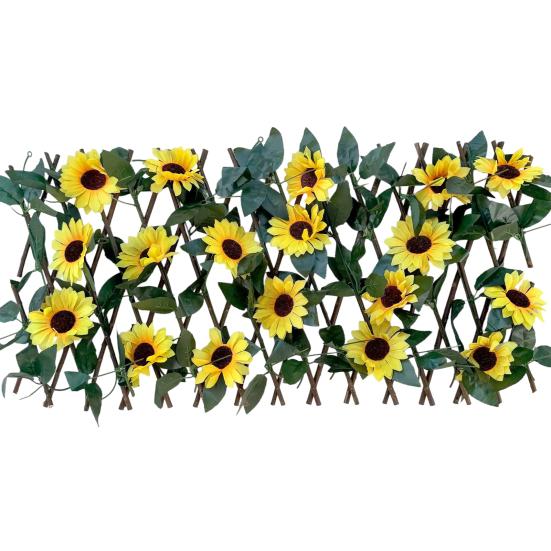 

Expandable Artificial Flower Privacy Fence UV Resistant Fake Floral Ivy Screen