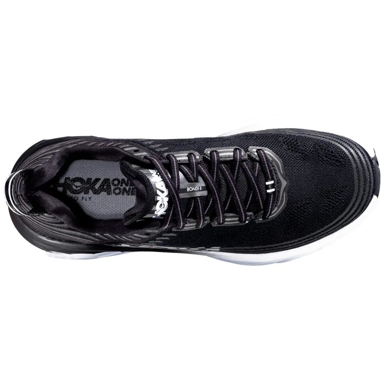 HOKA Bondi 6 Black White Men Sneakers 1019269BLK