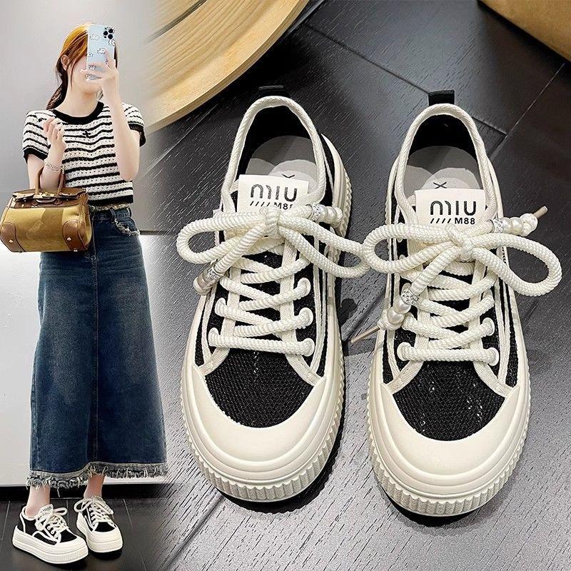 Fisherman shoes women's breathable women's shoes 2025 soft-soled thin net shoes summer platform casual board shoes European and American style