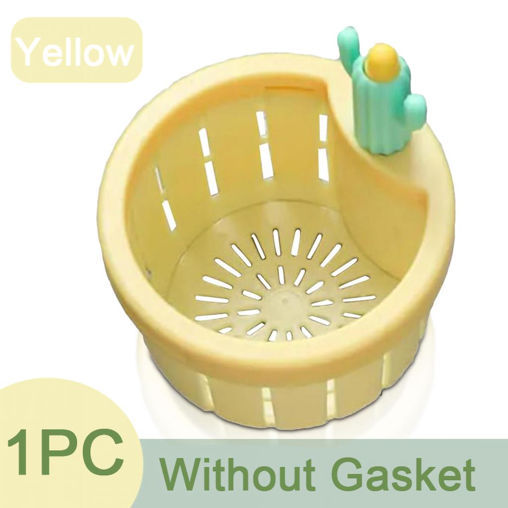 Kitchen Sink Strainer Automatic Drain Basket  Sink Strainer Garbage Filter Shelf Strainer Cartoon Cactus DesignMultifunctional