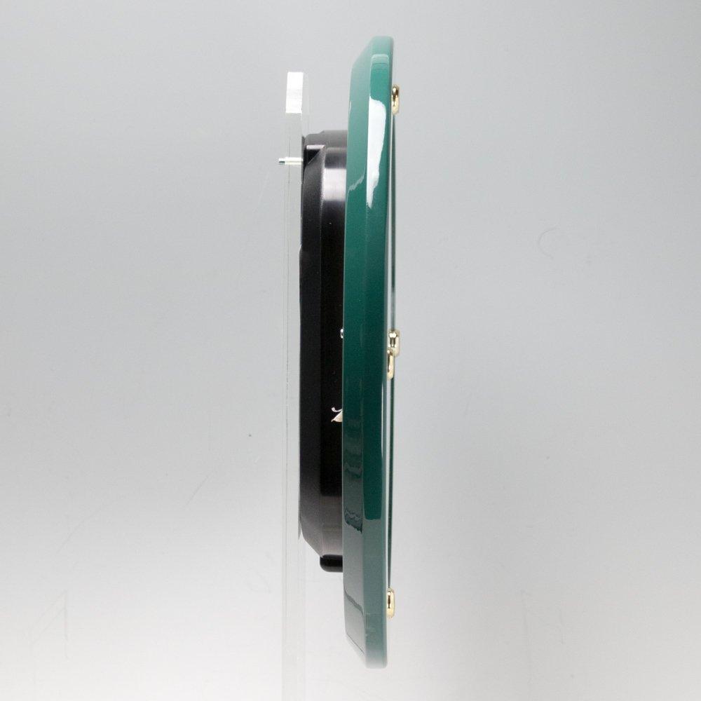 Seiko Clock KX220M Analog Wall Clock with Wooden Green Floral Pattern Radio-Controlled Frame,