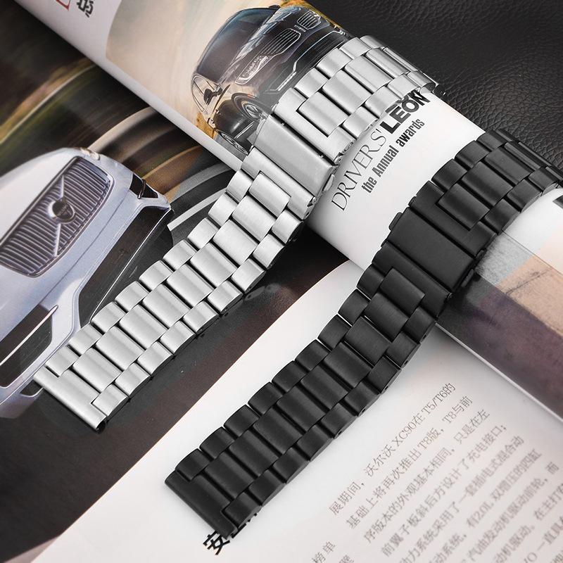 

For Suunto 9 GDHS 24mm Stainless Steel Watch Band Black