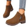 Boots Autumn and Winter Frosted Square and Martin Boots Casual Large Size Short Boots