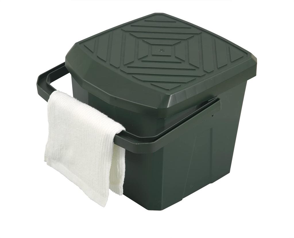 Shinki Gosei Tombo Bucket with Inner Step and 18 Moss Width 34 X Depth X Height Car Made In Japan Bucket, Storage, Chair, Stool, Lid, Liters, Green,