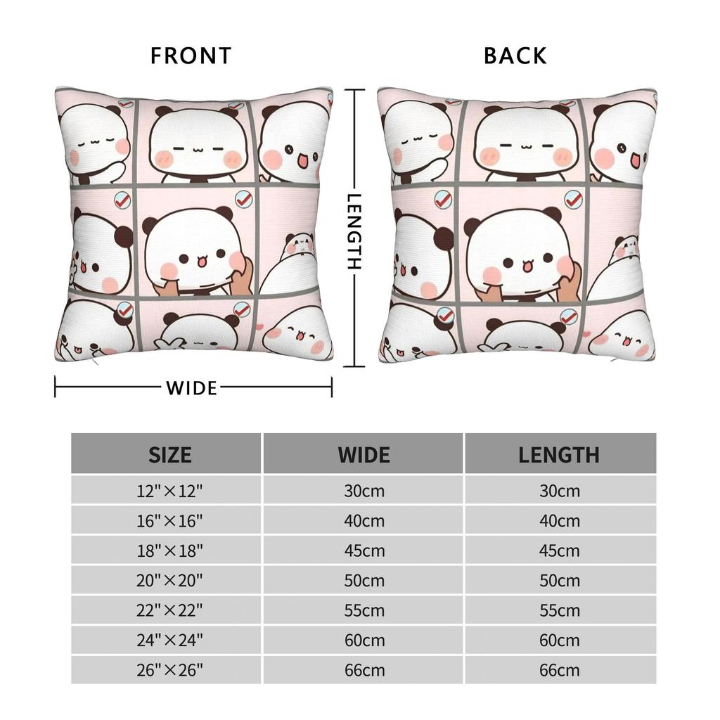 Cartoon Panda Bubu Dudu Pillowcase Double-Sided Printing Cushion Cover Decorative Throw Pillow Case Cover Home Square 40*40Cm