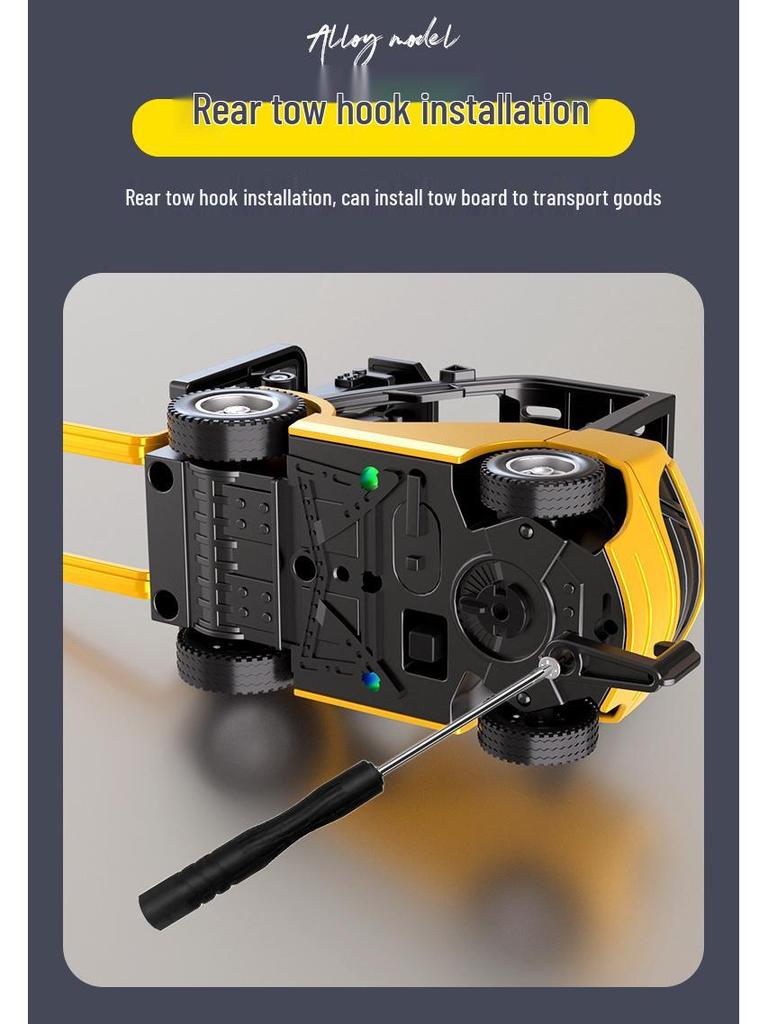 1:64 Alloy Mini Remote Control Forklift Crane Toy with Bluetooth Mobile Control