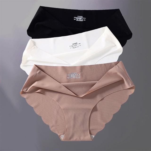 Buy 2 Take 1 FINETOO Seamless Panties for Women M-XL Low Waist Briefs Ladies Soft Lingerie Sexy Wavy Edge Underpants Women's Underwear