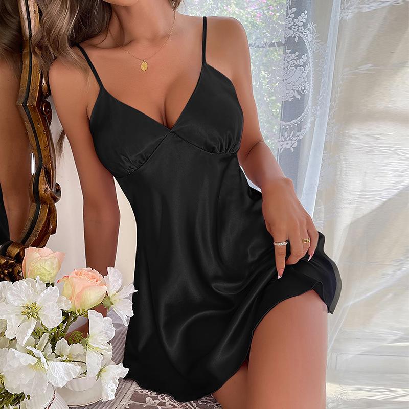 Sexy Sommer Camisole Nachthemd mit gekreuztem Rücken - Atmungsaktiver Mini-Pyjama
