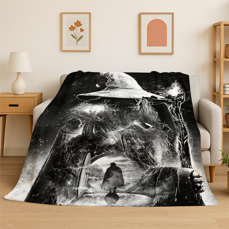 Classic L-Lord of The Rings H-Hobbit Flannel Blanket Soft Warm Throw Blanket for Bedroom Living Room Bed Travel Camping Picnic