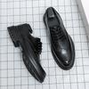 Fashion Official Website Hot Selling Men's Leather Casual Shoes Thick Soled High-end Brogue Shoes White Men's Work Shoes Elegant New