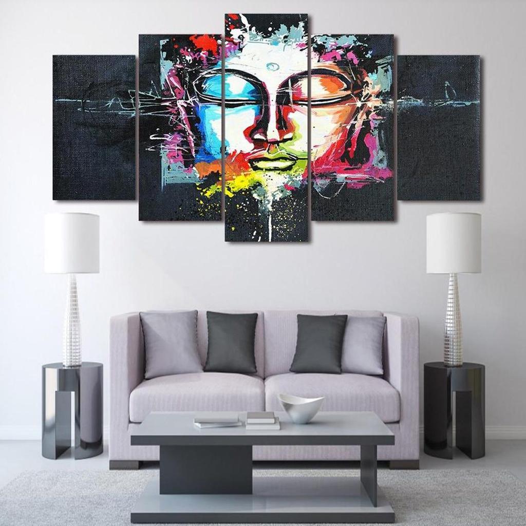 Living Room 5 Panel Canvas Wall Art Decor For Home Interiors