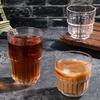 2 Piece Set of American Iced Coffee Cups Transparent Cold Brew Striped Glass Cups Retro Milk Drink Water Cups and Ins Style Cups