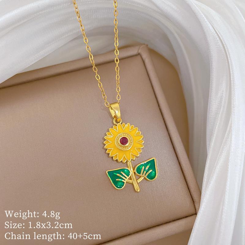 Kupfer-Mikro-Intarsien Leichter Luxus Mode Persönlichkeit Temperament Wunderschöne Voll-Diamant-Halskette Damen Vielseitige Schlüsselbein-Kette Titanstahl