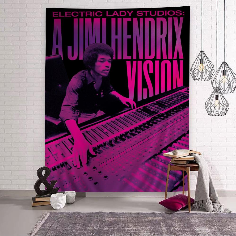 Jimi Hendrix DIY Wall Tapestry Hippie Flower Wall Carpets Dorm Decor Wall Art Decor