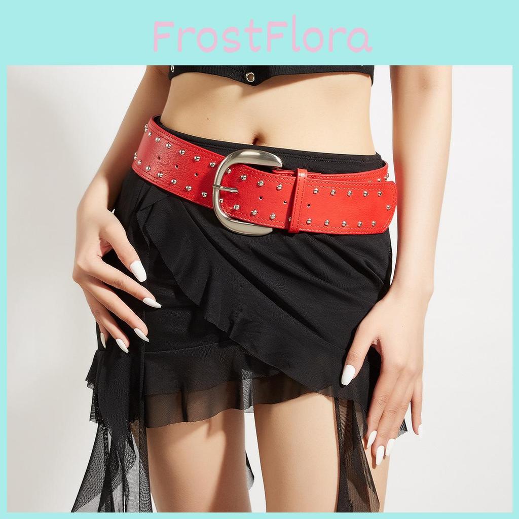 Alternative Style Leather Waist Belt With Metal Pin Buckle For Daily Wear