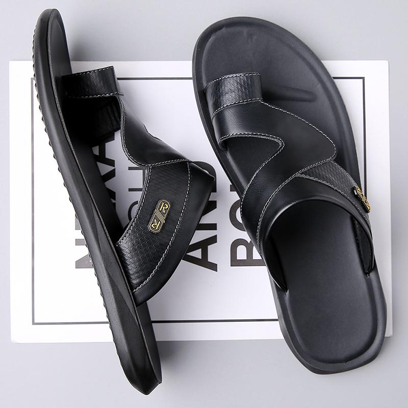Fashion New Arrival Sandals Classic Mens Leather Summer Slippers Soft Lightweight Male Slides Leisure Half Drag Handmade Man Flip Flops