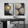 Modern Abstract Golden Black Canvas Painting Wood Texture Nordic Posters and Prints Wall Art Pictures for Living Room Home Decor