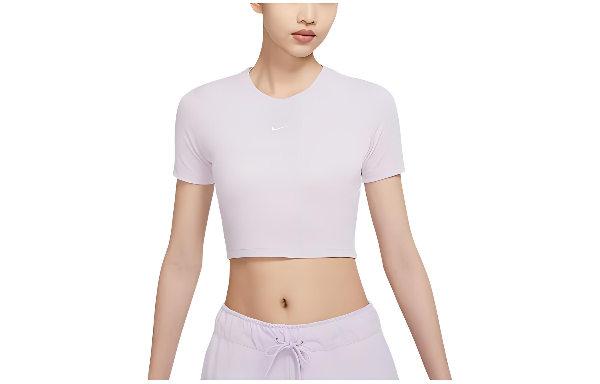 Nike Sportswear Essentials Crop Tops Women s Purple Crew Neck Moderate DD1329-530 L