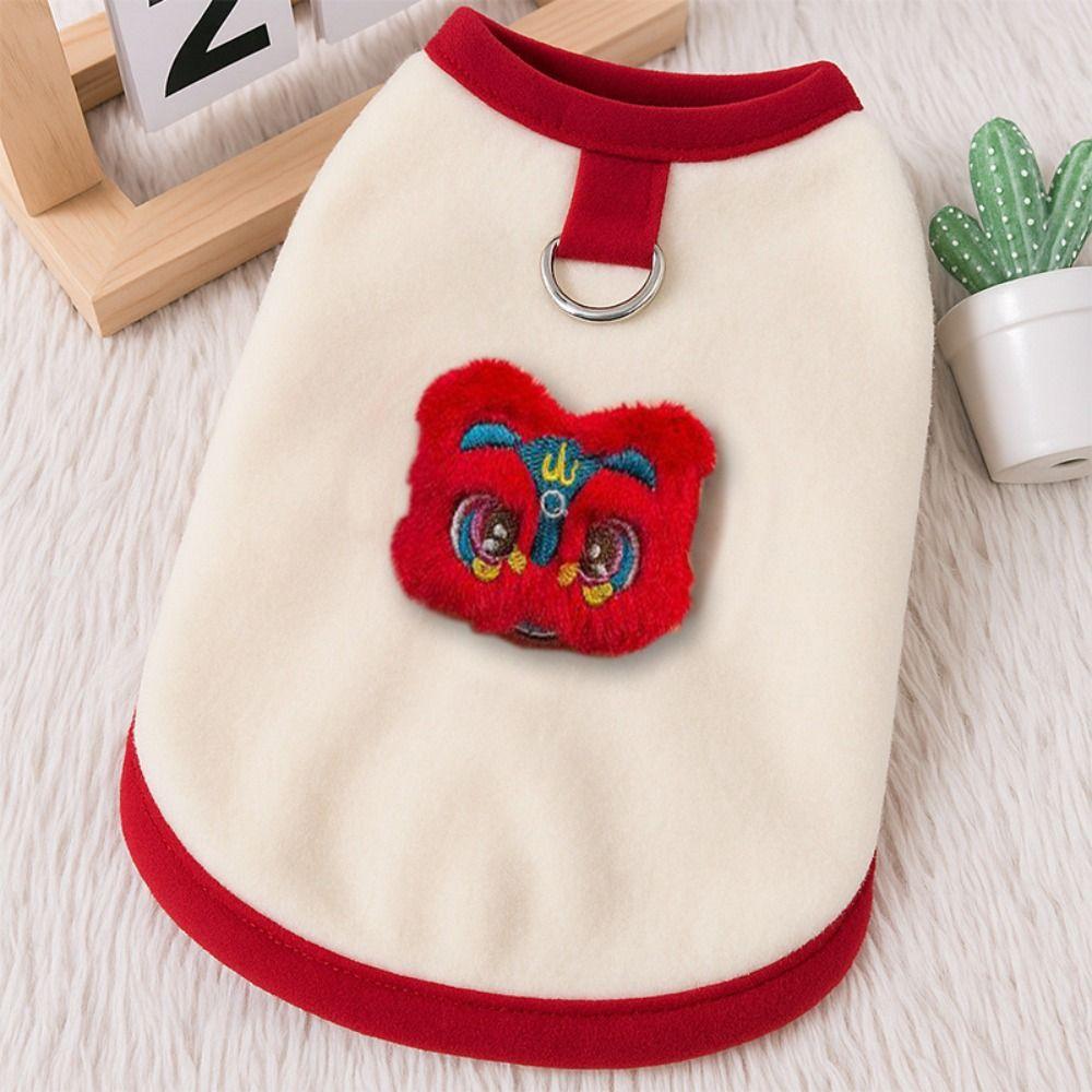 Lion Pattern Spring Summer Pet Clothes Soft Comfortable Cats Dogs Vest Four Seasons Anti-shedding Pet Coat For Small Medium Pet