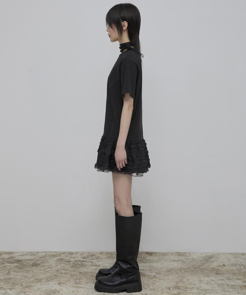 Peulleeoeob Layered Frill T-Shirt (Fl-167_Black)