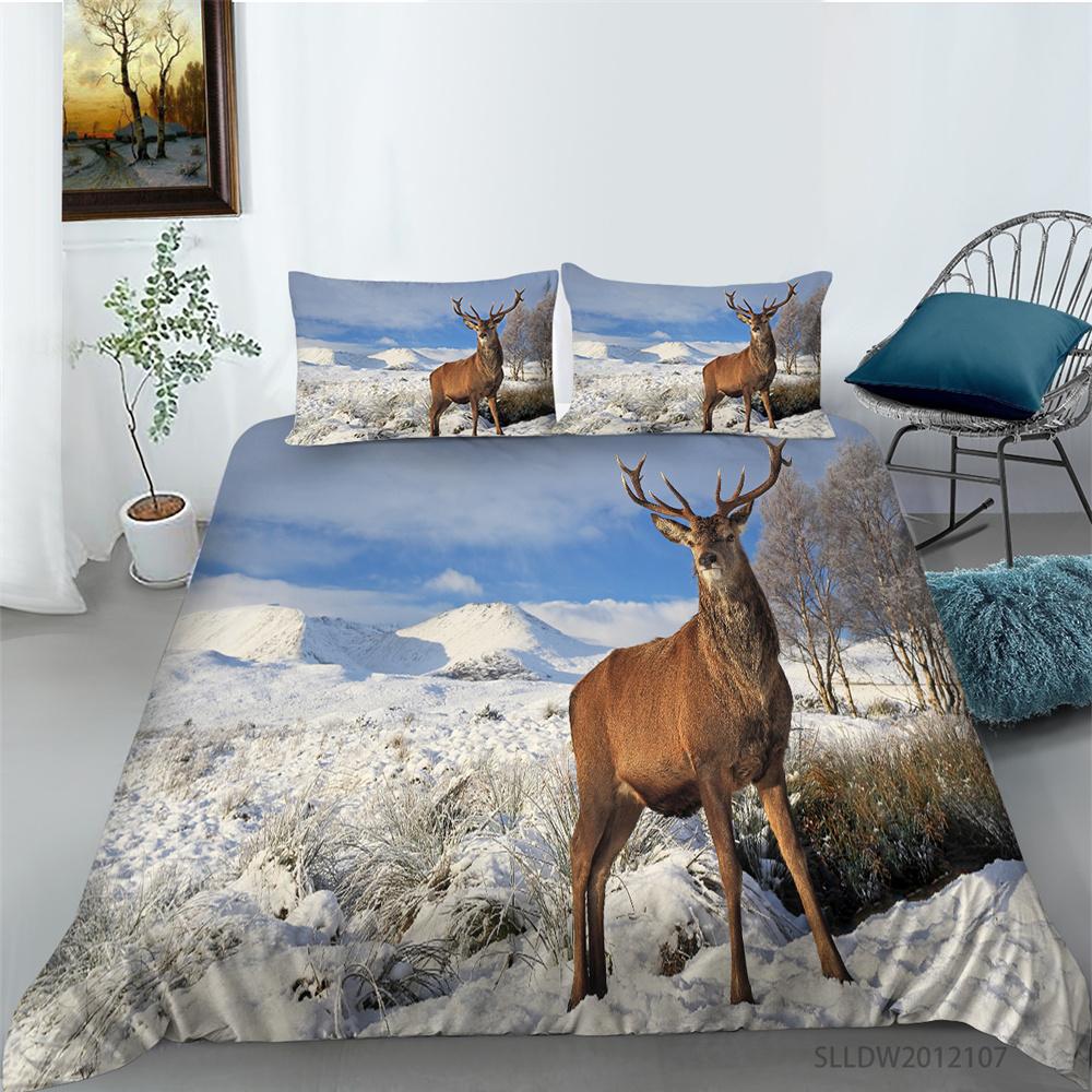 Venta caliente ciervos funda nórdica conjunto fresco ropa de cama para el hogar mascotas pintura ropa de cama traje hombre niños fundas de cama de lujo juegos de fundas de cama de moda