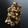 Lucky Feng Shui Ornament Maitreya Toad Figurine Money Fortune Wealth Chinese Golden Frog Toad Desk Decoration Office Home