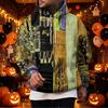 Men's Vintage Hoodie with Print and Patchwork Design, Single Pocket Casual Top