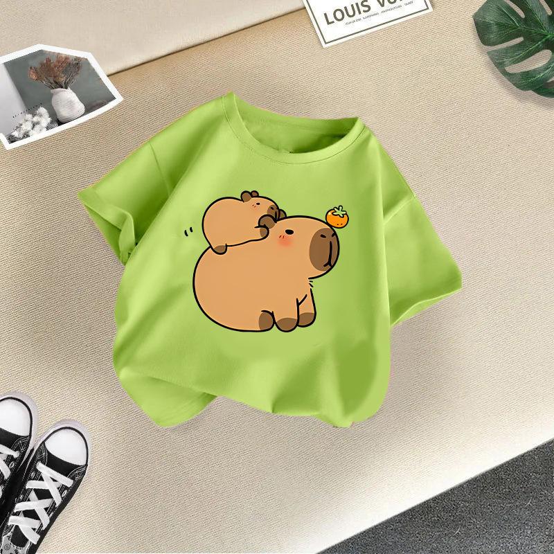 Children's Casual Short-sleeved T-shirt, Summer Boys' And Girls' Cute Capri Blouse