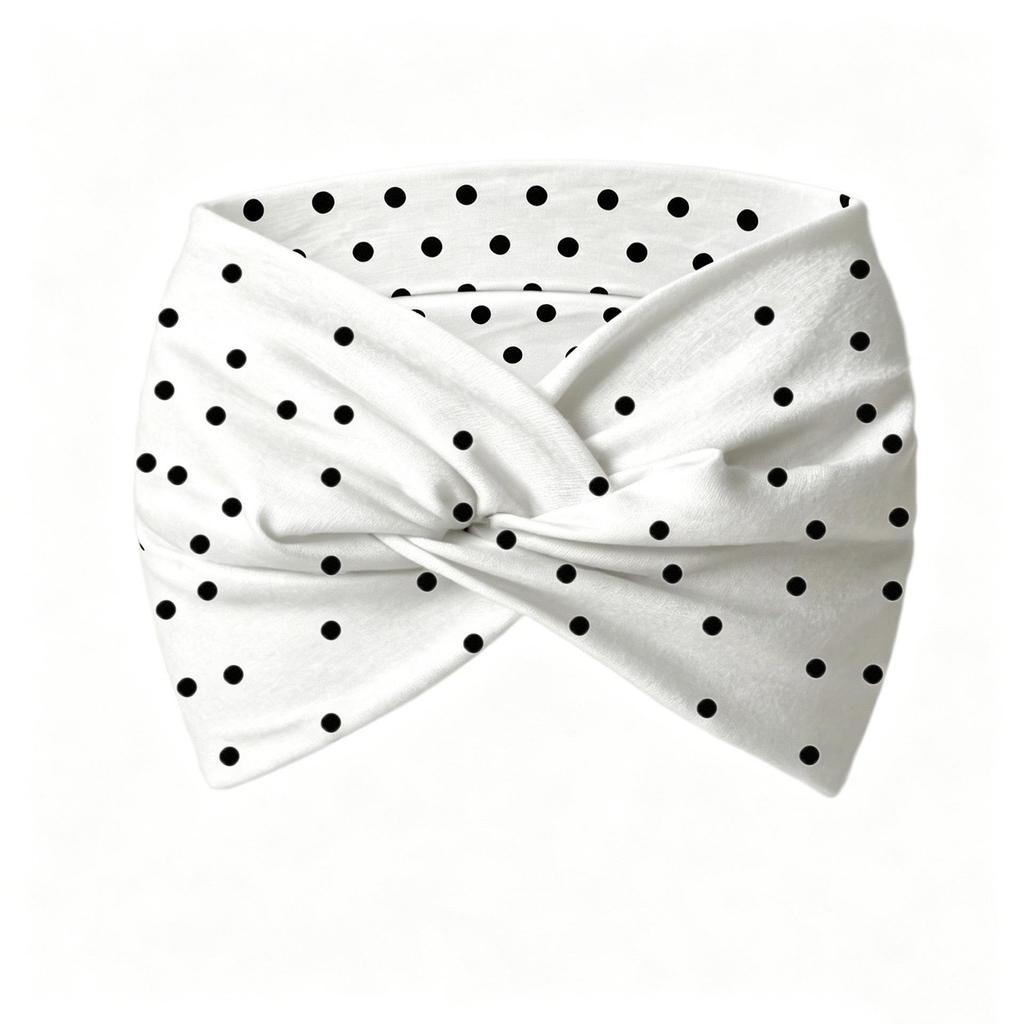 Women's Wide Elastic Polka Dot Headband: Yoga, Sports, & Retro Fashion Accessory