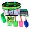 Cross-border children's outdoor gardening tool set, sand digging shovel, beach toy, portable storage gardening tool set