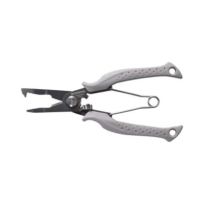 SHIMANO Power Pliers Bent Tip CT-562P Gray 185mm Fishing Scissors Line Cutter Fluorocarbon PE Braided Line Stainless Steel Authentic Japanese Gear