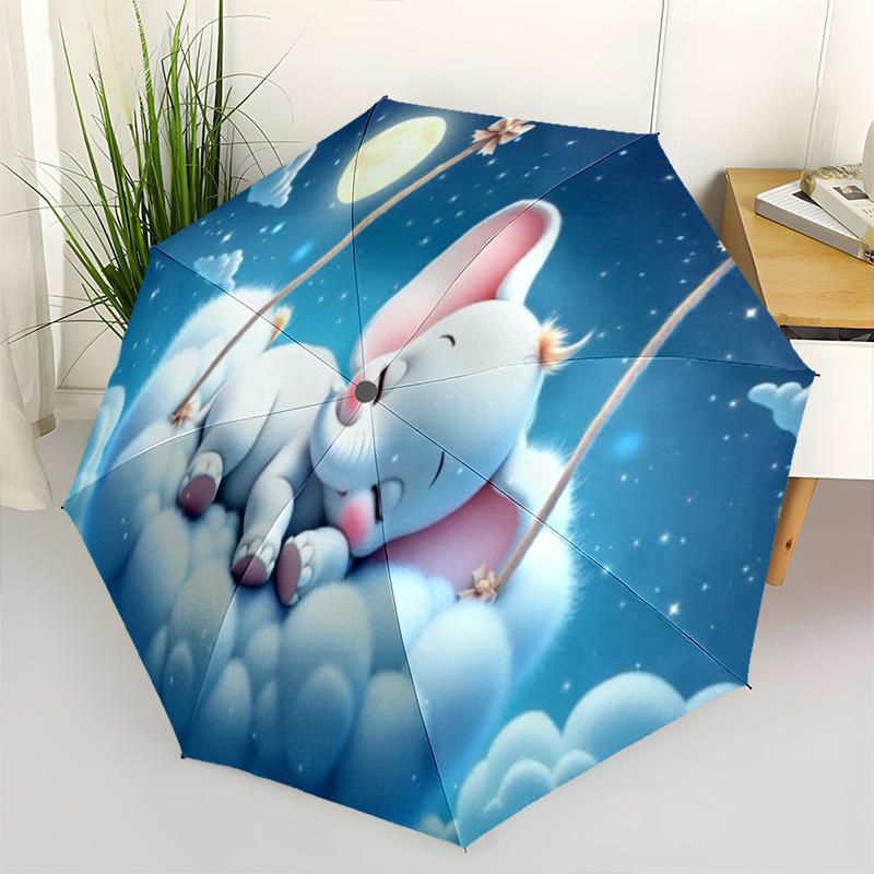 1pc animal Umbrella Portable Folding Umbrella Iron Frame Hole Bone Structure Outdoor Home Umbrella