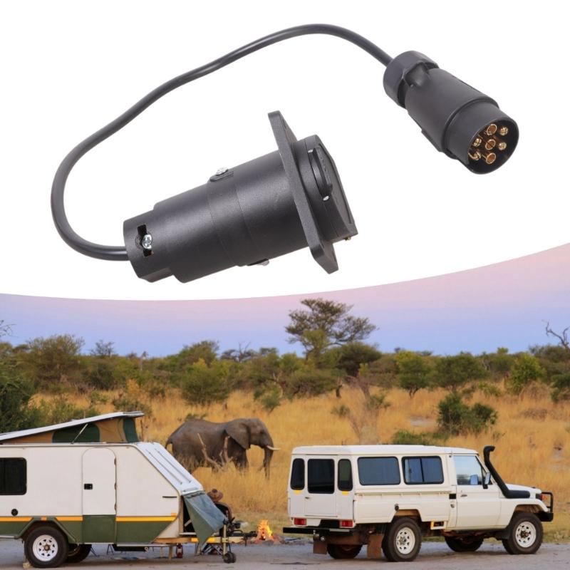 Anhängeradapter 5-polig 7-polig Doppelkopfstecker 60cm ABS-Konstruktion Geeignet für Fahrzeugabschleppen Kompatibilität