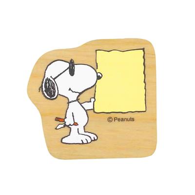 Kodomonokao Kindergesichtsstempel Snoopy Joe Cool hält Papier Holzstück 2283-010