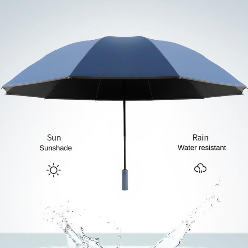 10K Double Bones Reverse Fully-Automatic Umbrella Men Women Large Windproof Reflective Stripe Umbrella Sunny and Rainy Umbrella