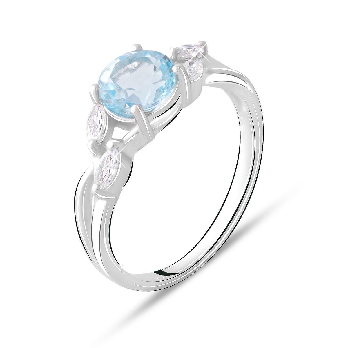 

Срібна каблучка ProJewelry з натуральним топазом 2.025ct (2073529) 17.5 розмір 17 небо синє світло кольору