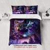 3pcs Purple Bedding Sets Comforter Not Included 3D Printed Valley Flowers Wolve Fox  Bedroom Soft Queen King Size Duvet Cover