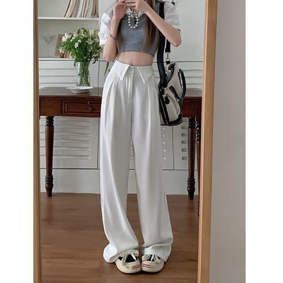Sommer Koreanische Version der Neuen Drapierung High Waist und Schlank Weitbein Gerade Hose