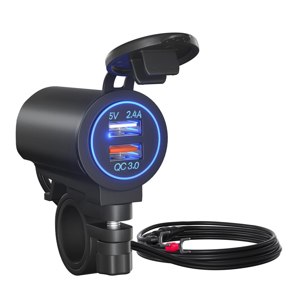 Auto Car Charger Quick USB Port Cigarette-Lighter Laptop Charger Portable Adapter with Switch Power Port Outlet Converter Combo-car Charger