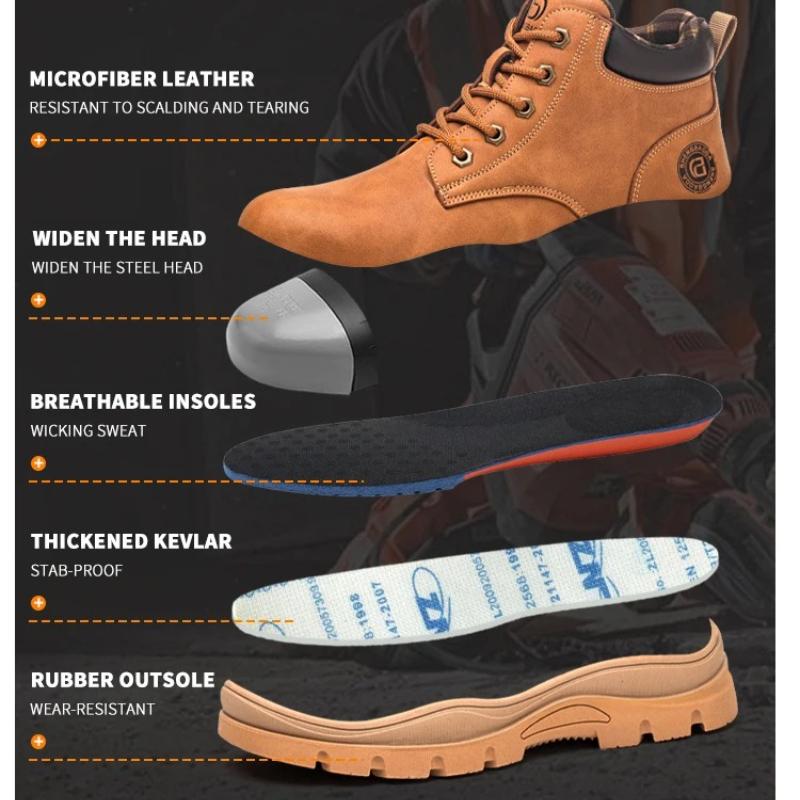 Steel Toe Shoes Winter Safety Shoes for Men Anti Smash Puncture Proof Safety Boot for Engineers Protective Indestructible Shoes