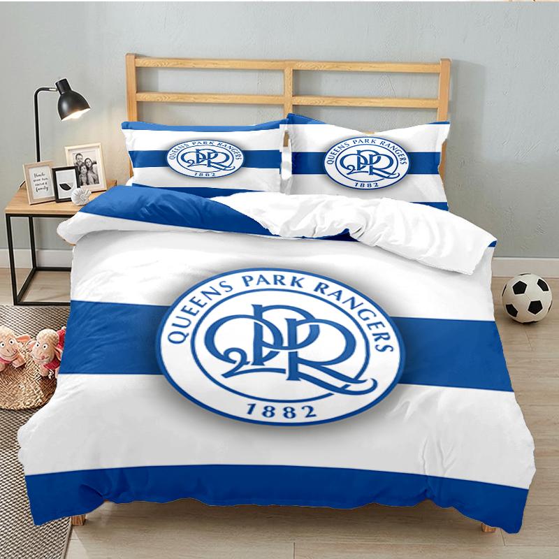 3PCS Queens Crest Football Bedding set,Ideal For1pc Duvet Cover And 2pcs Pillowcases Perfect for Christmas gift,Ideal for Bedroom, Dormitory