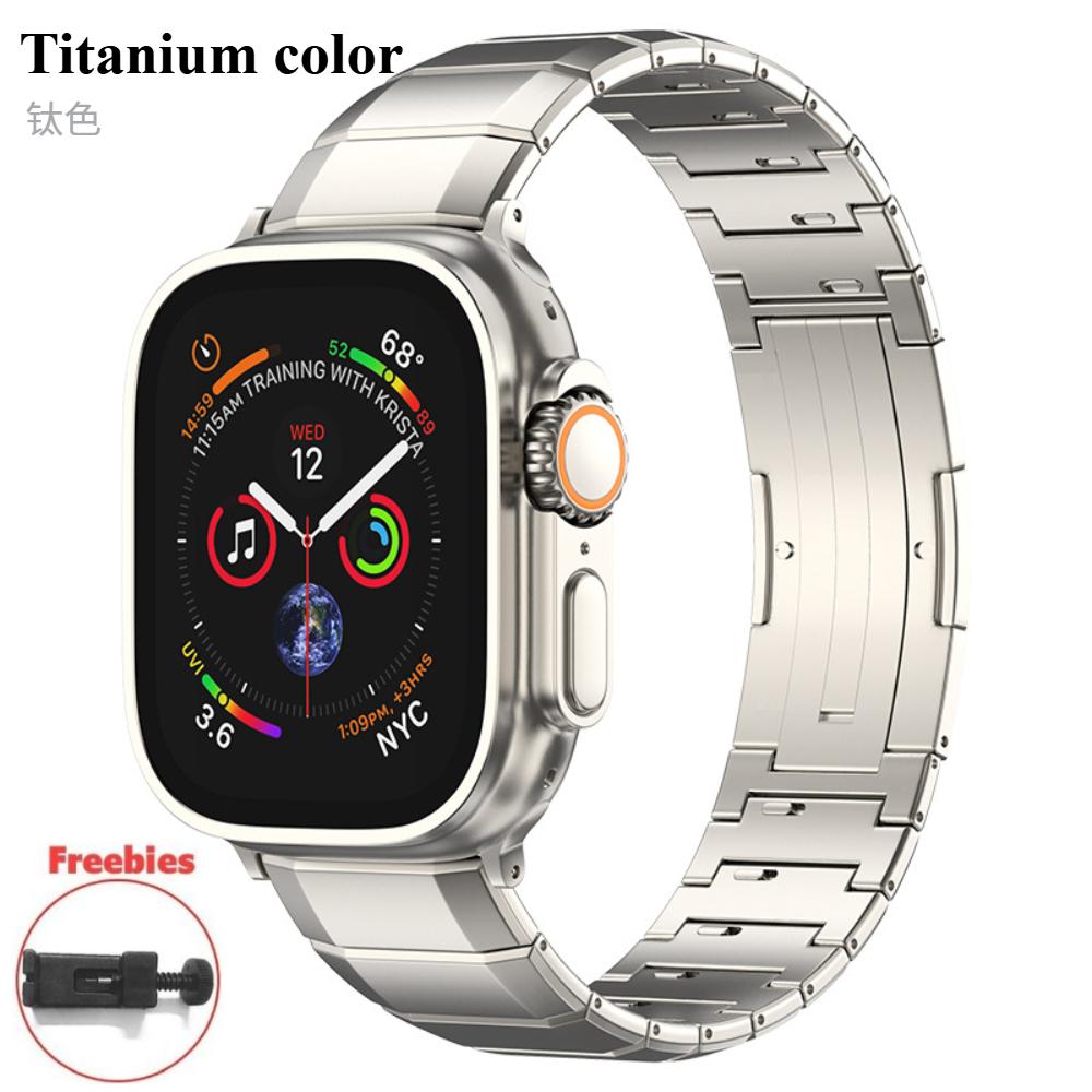 

Титановый ремешок для Apple Watch Series 10 46 мм 9 8 7 45 мм 41 мм 42 мм Роскошный металлический ремешок для iWatch Ultra 2 49 мм 6 5 4 SE 44 мм 38 мм 40 мм Ultra1/2 49mm