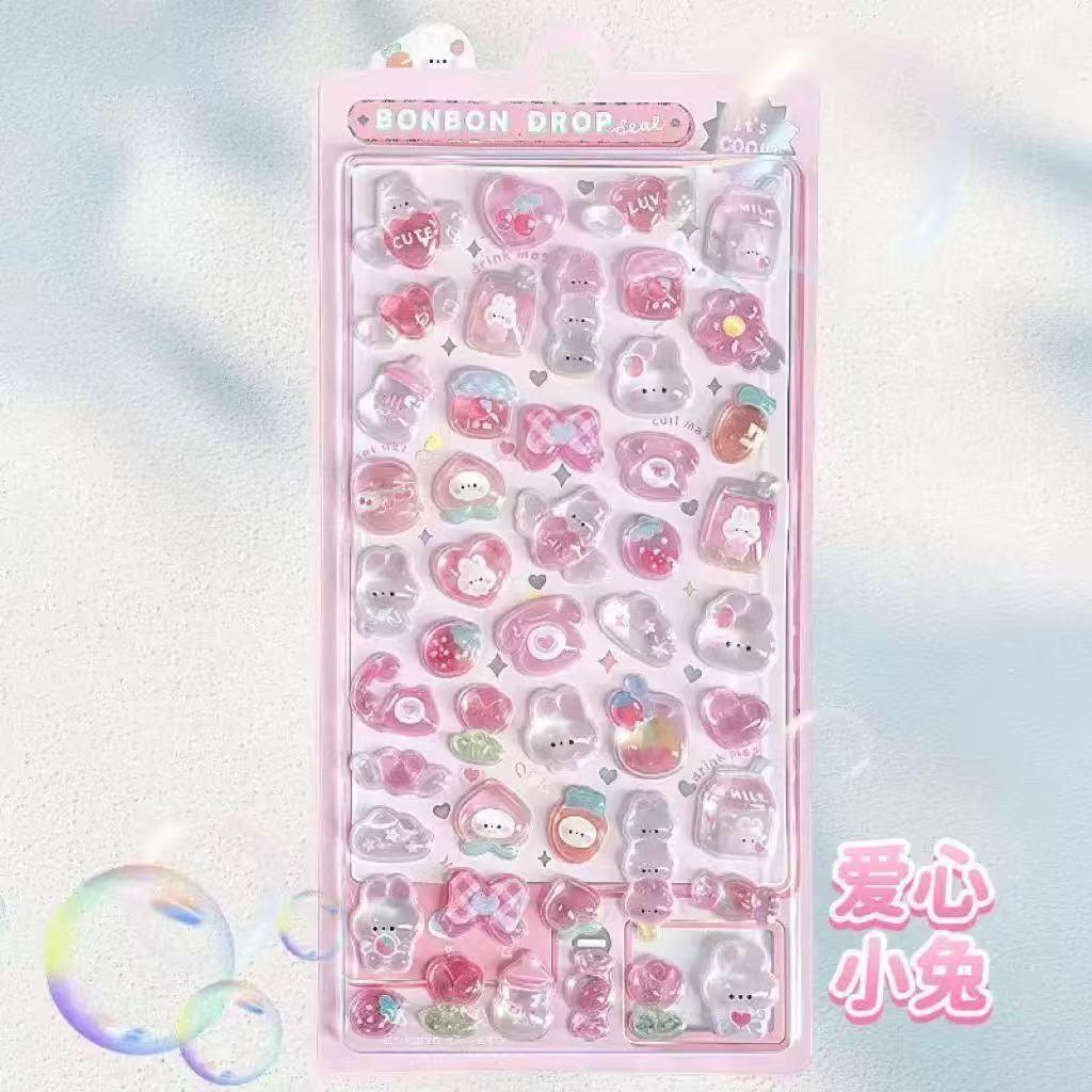 3D &Cartoon Stickers Relief Hollow Reward 3D Stickers Sticker Adhesive Vinyl Material Cute Design Bag Accessories