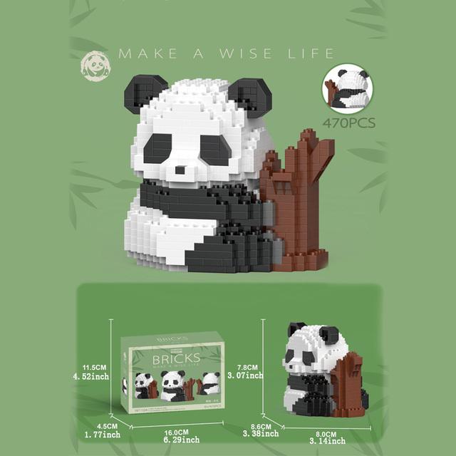 Mini Cute Creative Panda Micro Building Blocks 3D Diamond Model Animals Bricks DIY City Construction Toys for Children Kids Gift