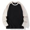 Autumn New Men's Patchwork Hoodie Men's High-quality Mousse Fleece Hoodie Color Blocked Round Neck Long Sleeved T-shirt